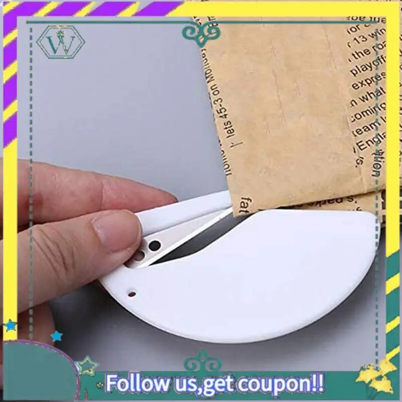 NUEVO cortador de papel, abrecartas, cortador de sobres ABS, abrecartas de correo con cuchillo de papel de hoja, tres paquetes, blanco