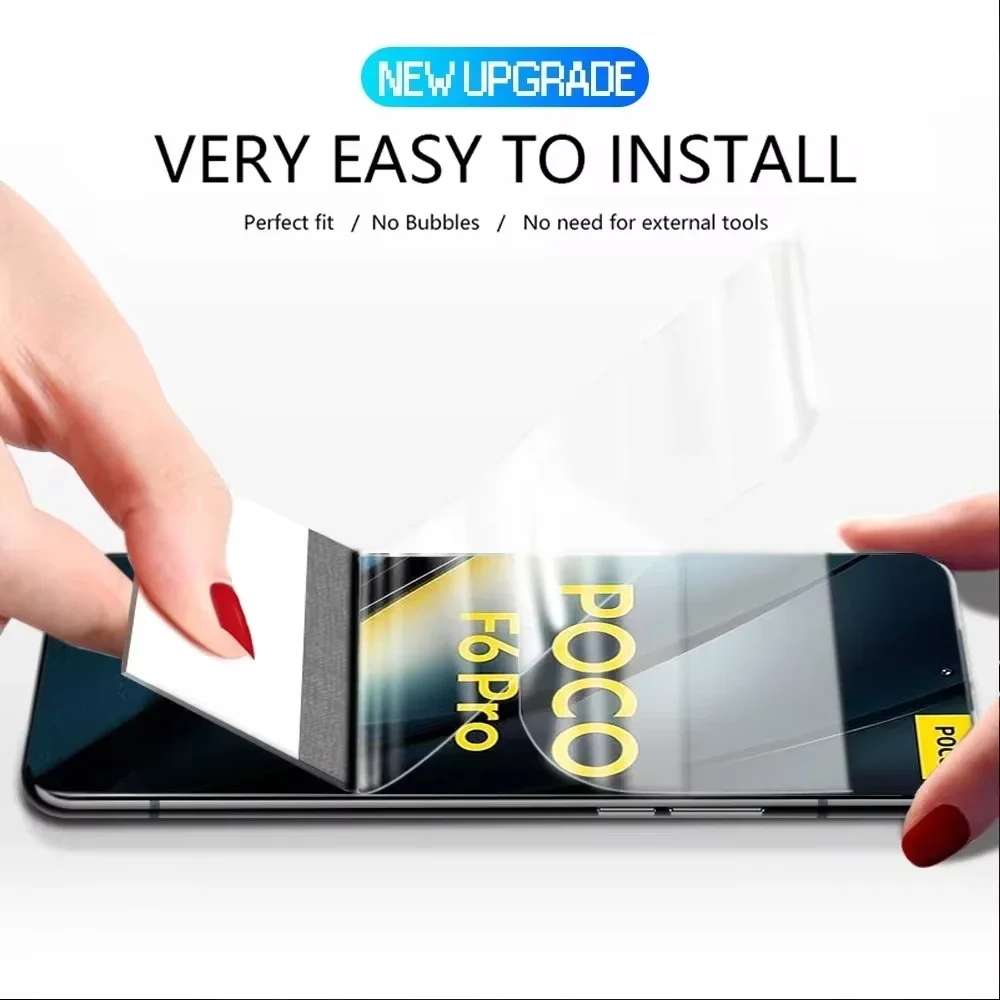 Película de hidrogel 8 en 1 para Xiaomi POCO F6 X6 M6 M5S C65 C40 F2 F3 F4 M3 M4 M5 X3 NFC X4 GT X5 F5 F6 Pro 5G 4G protectores de lentes de pantalla - imagen 2