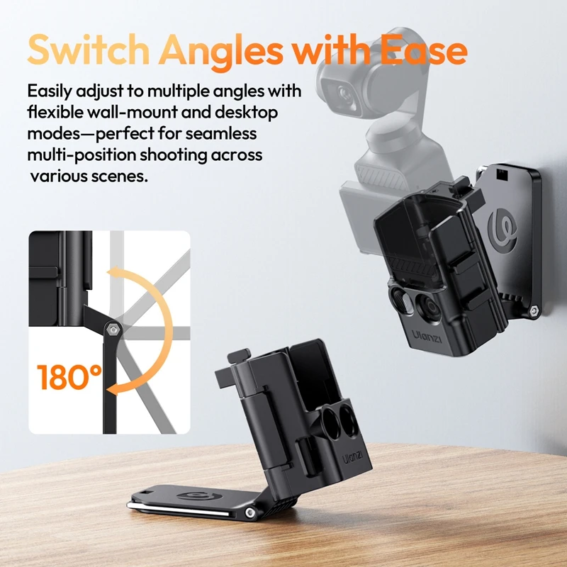 Ulanzi PK15 Pocket 3 Soporte de expansión de montaje magnético para DJI OSMO Pocket 3 Cold Shoe 180 °   Soporte de luz de vídeo ajustable - imagen 4