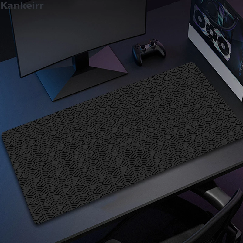 Alfombrilla de ratón Strata Liquid Art para ordenador portátil, teclado de Anime, alfombrilla de ratón grande, teclados de Gamers, decoración, alfombrilla de escritorio negra