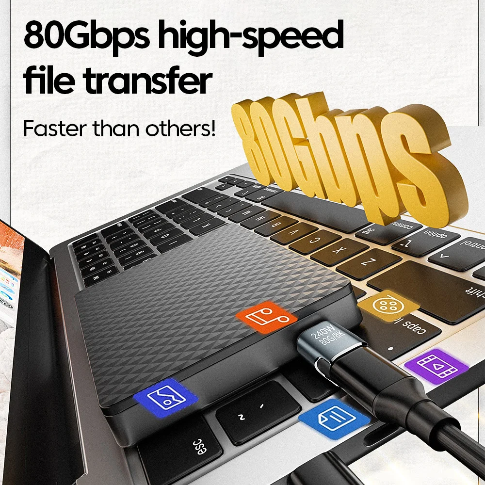 Adaptador USB 4,0 magnético USB C a tipo C PD 240W convertidor magnético de carga rápida 80Gbps 8K @ 60Hz adaptador de USB-C para iPhone 15 16 - imagen 4