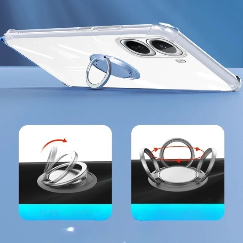 Para VIVO IQOO Neo 11 Airbag funda de teléfono de silicona a prueba de golpes para IQOO Neo11 soporte magnético cubierta trasera transparente - imagen 5