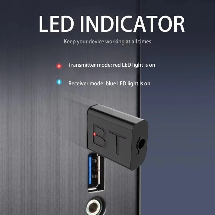 Receptor USB Bluetooth 5,0, adaptador inalámbrico Bluetooth, conector auxiliar de 3,5mm para PC, música de coche, adaptador de Audio estéreo auxiliar para auriculares de TV - imagen 5