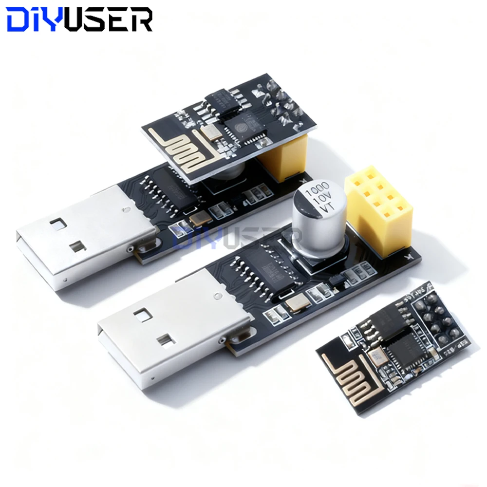 Adaptador programador ESP-01 USB a ESP8266 Serial con descargador de Flash automático CH340G para desarrollo de módulo WIFI inalámbrico ESP-01S