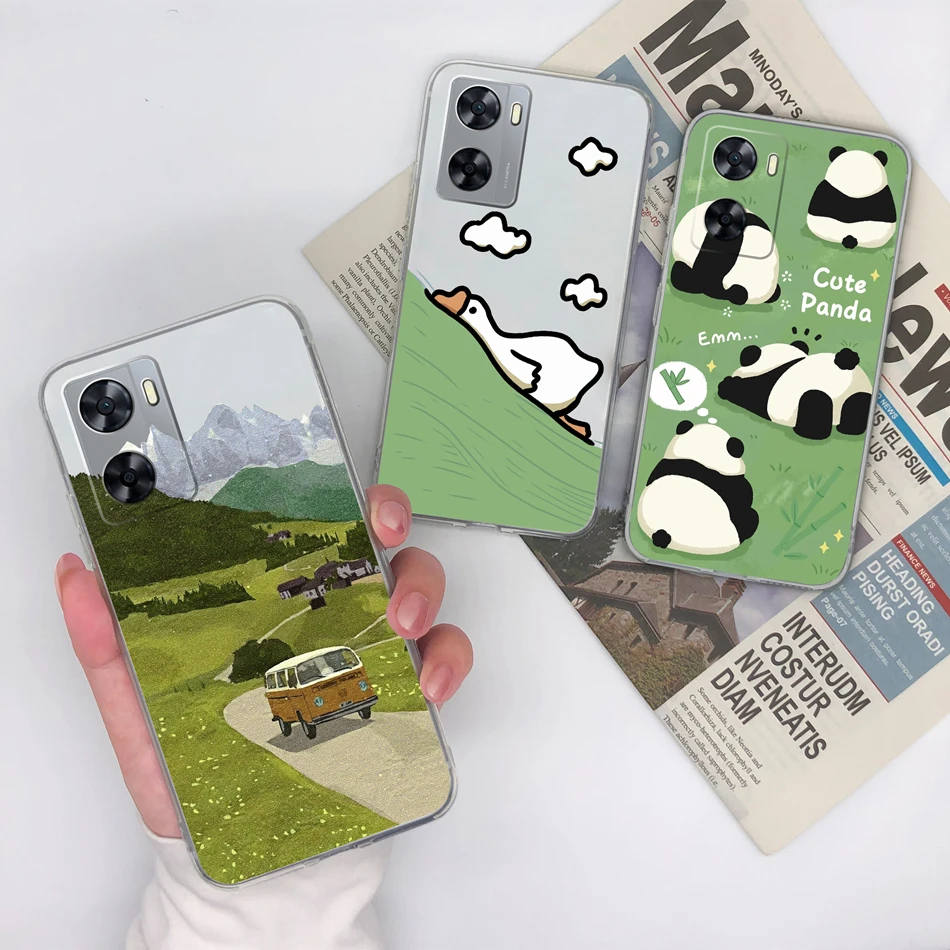 Para Oppo A57 A57S A57E funda divertida y creativa transparente para OppoA57 S OppoA57E 2022 suave TPU silicona ligera carcasa de teléfono - imagen 4