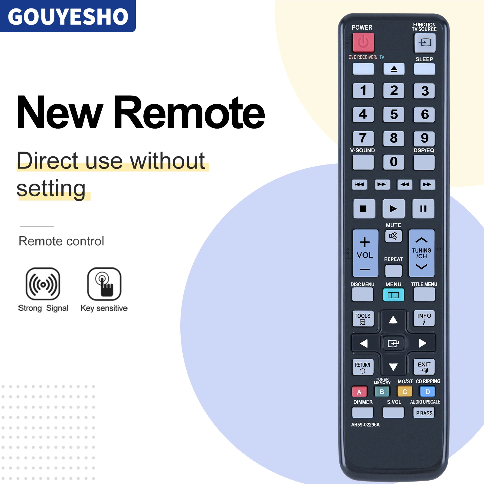 Nuevo para SAMSUNG AH59-02296A LCD LED DVD TV CONTROL remoto