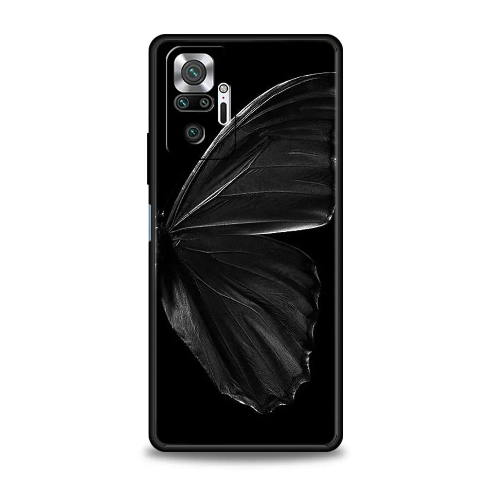 Funda de teléfono para Xiaomi Redmi Note 14 13 12 5G 11 10 Pro Plus 4G 9S 9 14C 13C 12C 10C 9C 9A funda suave de TPU estilo gótico labio negro - imagen 5