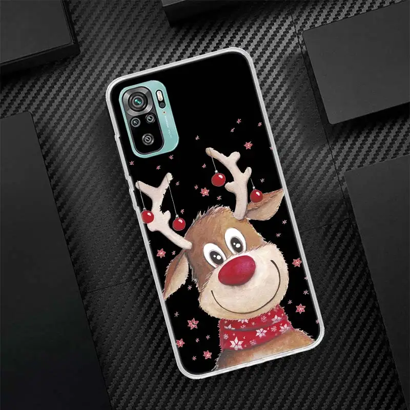Navidad alce nieve Santa dibujos animados silicona llamada teléfono funda para Xiaomi Redmi Note 14 13 12 12S 11 Pro Plus 11S 10 10S 11T 11E 4G 5G - imagen 5