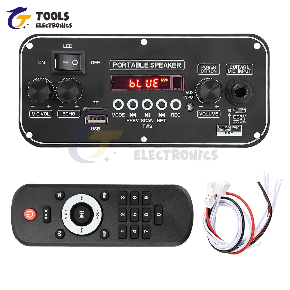 Placa de decodificadora Bluetooth MP3 DC 3,7-5V amplificador 2*10W con Radio FM y reproducción MP3/WAV/APE para Audio de coche D - imagen 2