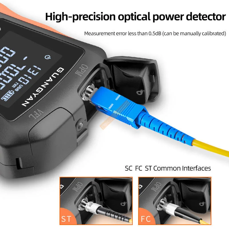 Mini medidor de potencia de fibra óptica multifuncional FTTH OPM, probador de Cable óptico RJ45, localizador Visual de fallas, 5KM, 15KM, 30MW, VFL - imagen 4