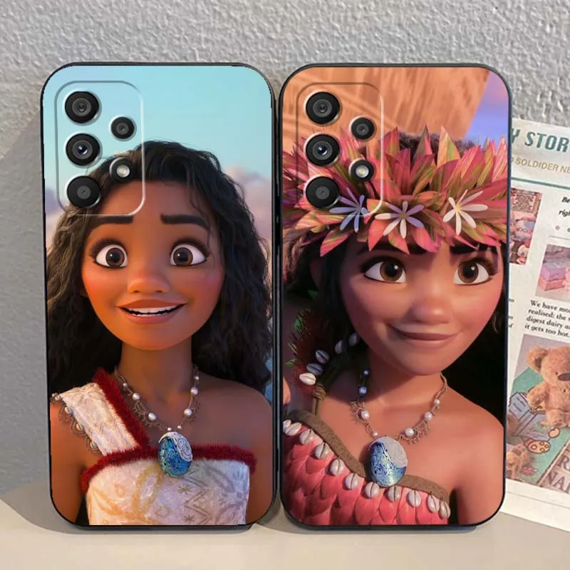 Disney Moana Ocean lindo para Samsung A73 A72 A71 A55 A54 A53 A52 A51 A13 A22 A16 A15 A05s A14 A05 A06 5G funda de teléfono negra - imagen 2