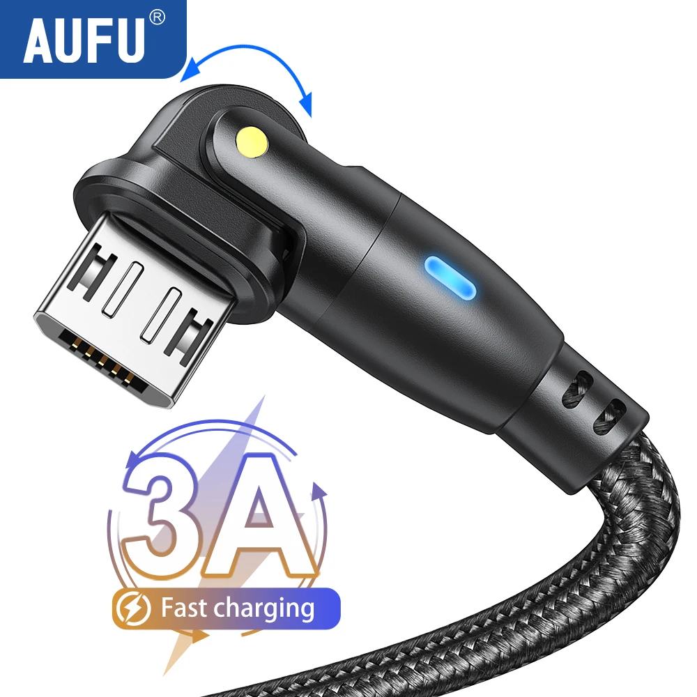 AUFU-Cable Micro USB de carga rápida 3A, Cable de datos para Samsung S6, Note 4 Redmi Xiaomi, Android, Microusb
