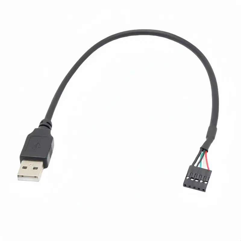 Cable USB macho único de 30cm, placa base, Cable USB a USB, DuPont, 5 pines hembra, espaciado de 2,54mm a USB A macho, Cable adaptador de datos - imagen 2