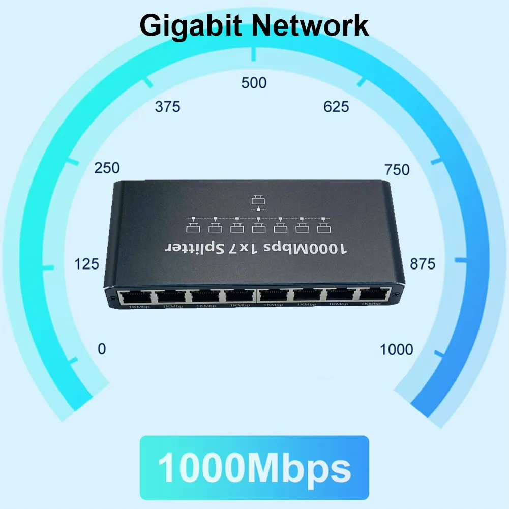 Divisor Gigabit Ethernet 1 a 2/3/4/7 1000Mbps RJ45 LAN divisor de red para PC portátil Nintendo Switch enrutador Internet TV Box - imagen 3