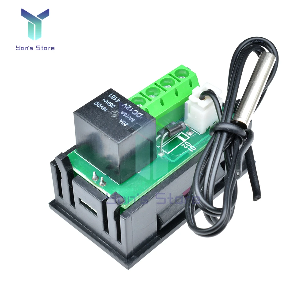 W1218 DC 12V pantalla LED roja y azul termostato Digital regulador de temperatura para termostato de incubadora con sonda NTC - imagen 5