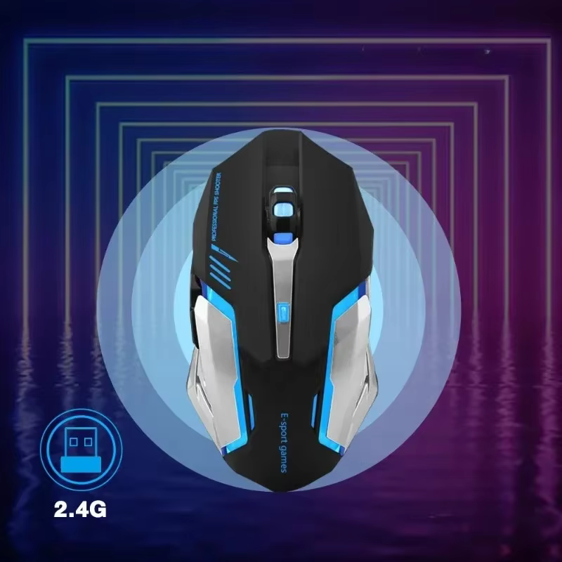 Nuevo ratón inalámbrico recargable para juegos Bluetooth 2,4G, diseño silencioso ergonómico con retroiluminación LED para ordenador portátil - imagen 4