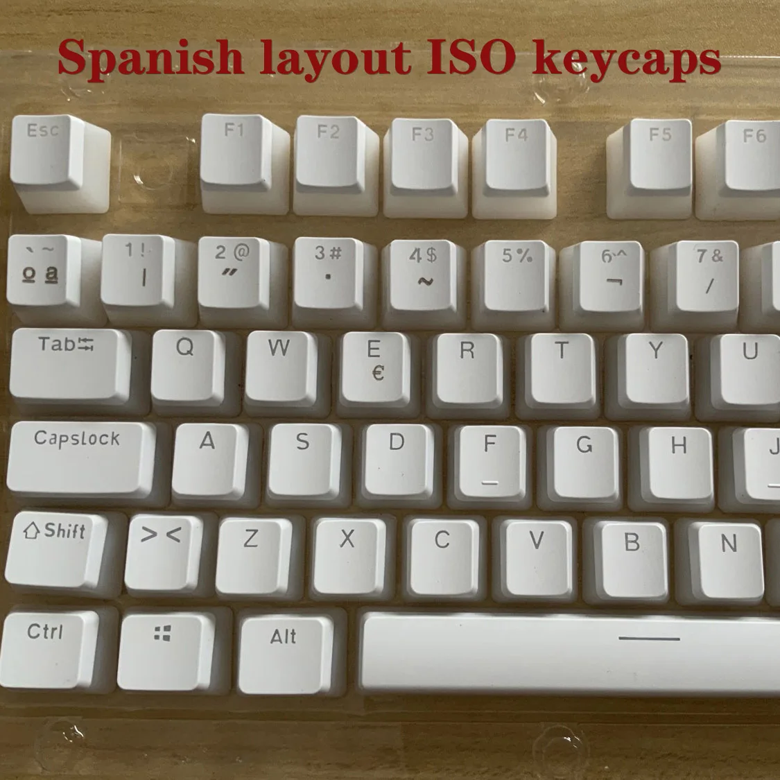 Pudding keycap EN y diseño español 104 teclas PBT key cap ISO teclas semitransparentes de doble color - imagen 4