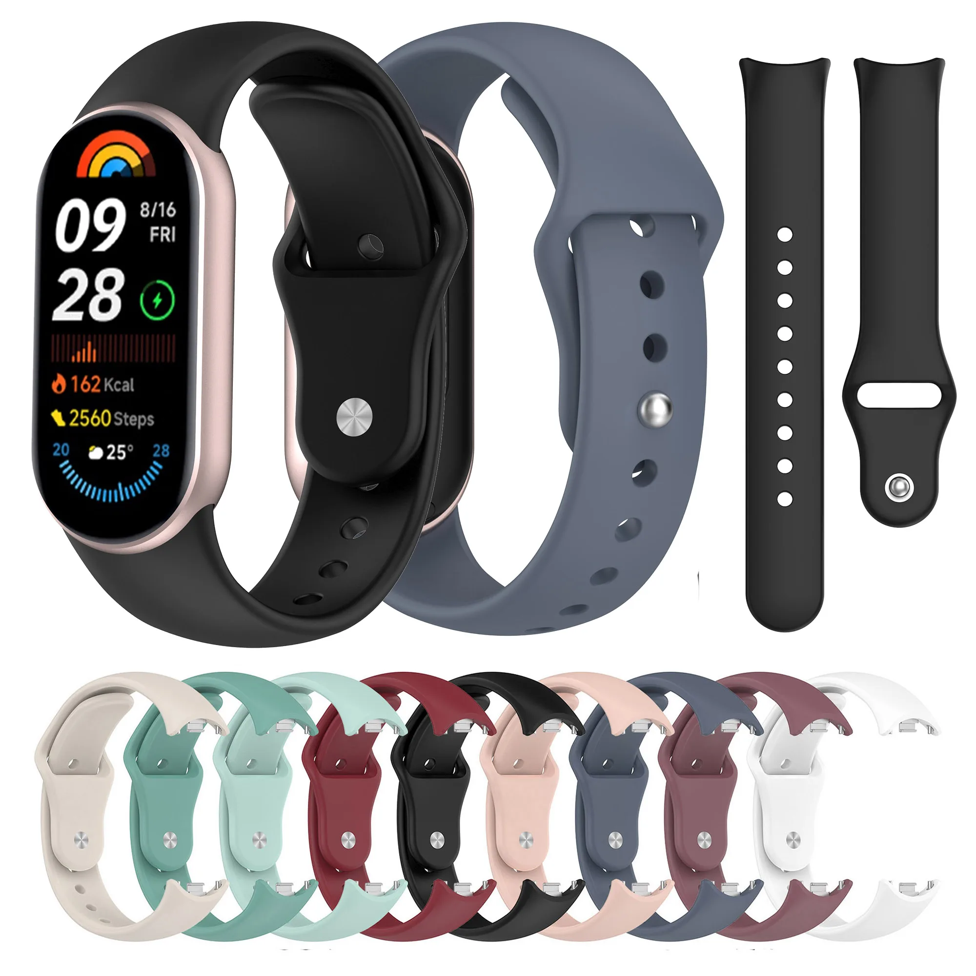 Correa de muñeca de silicona para Xiaomi Mi Band 10/9/8 NFC pulsera inteligente - imagen 2