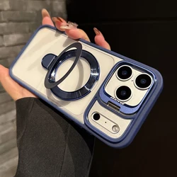 Funda Transparente iPhone con Soporte Magnético Plegable