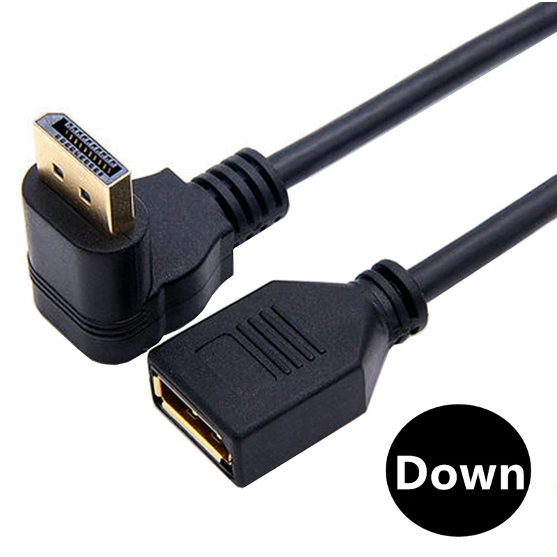 DisplayPort Dorado Macho 90 °   Cable de extensión ángulo macho a hembra 4K HD para proyectores, pantallas de cámaras digitales y televisión - imagen 3