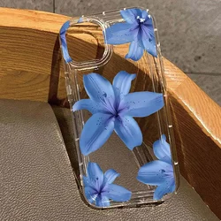 Funda TPU iPhone Lirio Azul Antirayaduras y Antigolpes