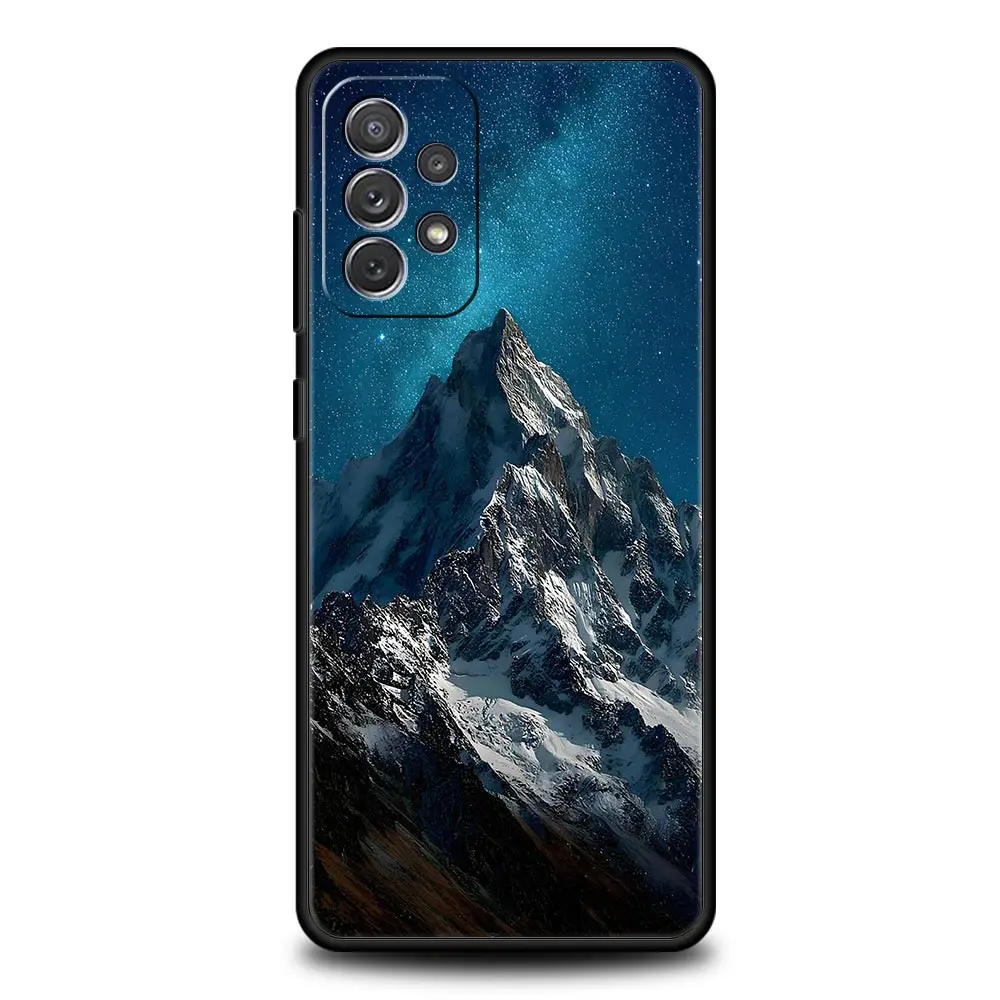 Funda de teléfono con paisaje de picos de montaña para Samsung A51 A71 A21S A17 A11 A15 A25 A23 A33 A53 A73 A07 A03S A05S A13 A35 A55 5G - imagen 2