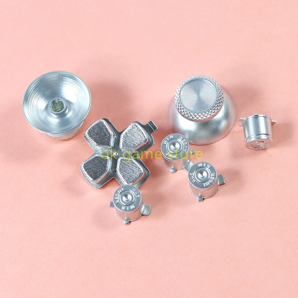 Botón de Metal 7 en 1 para controlador PS5, dirección de aluminio/botón tipo bala para Playstation5 d-pad Cross/botón ABXY/tapas de Joystick - imagen 2