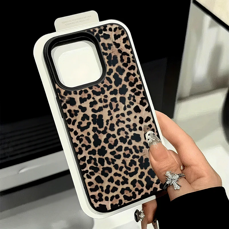 Funda de teléfono suave personalizada con textura de lichi y estampado de leopardo negro para Xiaomi Poco F7 X7 F6 F5 X6 X5 M6 Pro, funda de parachoques a prueba de golpes - imagen 3