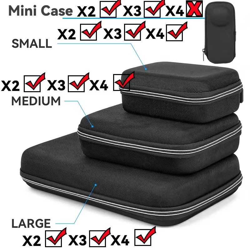 Caja para cámara Insta360 X4 X3 X2, Estuche de transporte, bolsa de almacenamiento portátil, funda protectora para accesorios de Cámara de Acción Insta360 X3 X2 - imagen 4