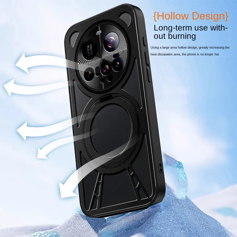 Para Xiaomi Mi 15 Ultra funda de aleación dura anillo soporte magnético MagSafe funda protectora trasera para Xiaomi Mi 15 Pro carcasa de teléfono - imagen 5