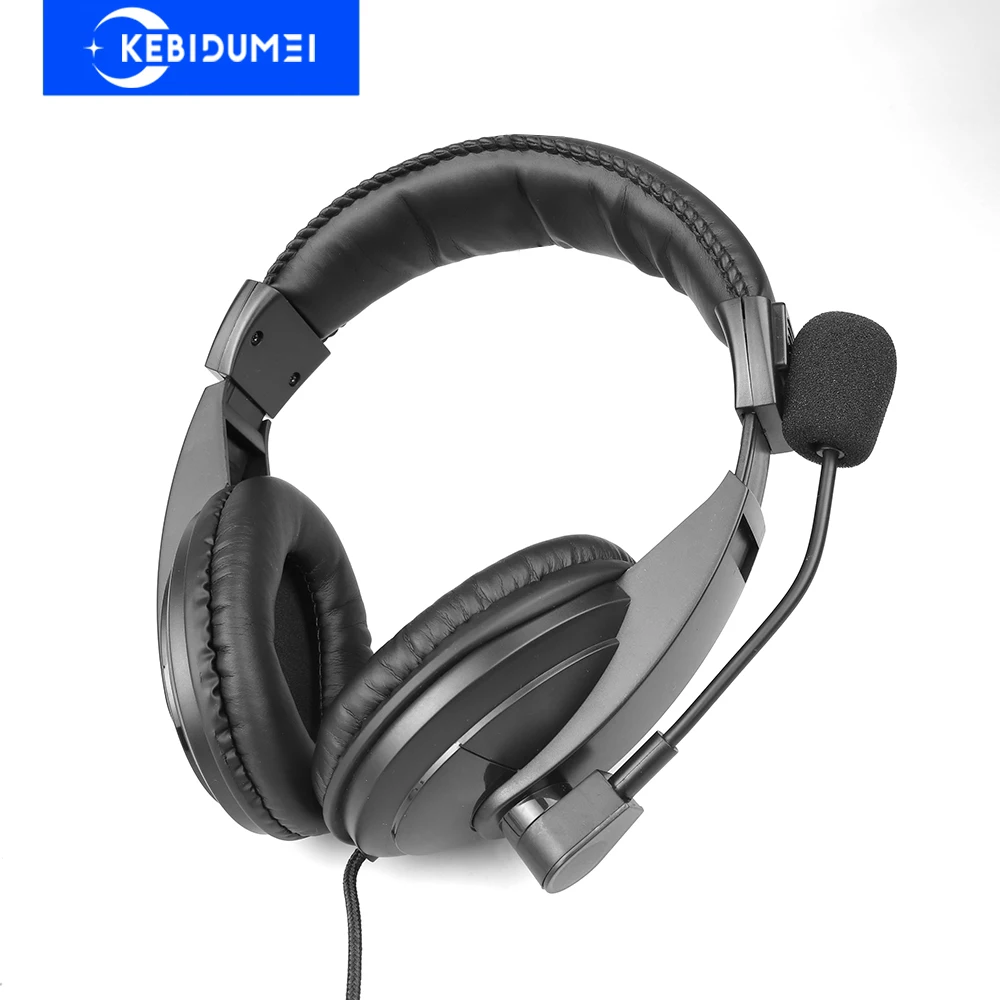 Auriculares con cable de 3,5 mm Auriculares para operador con micrófono Auriculares con reducción de ruido Diadema ajustable para operador Estudiante escolar