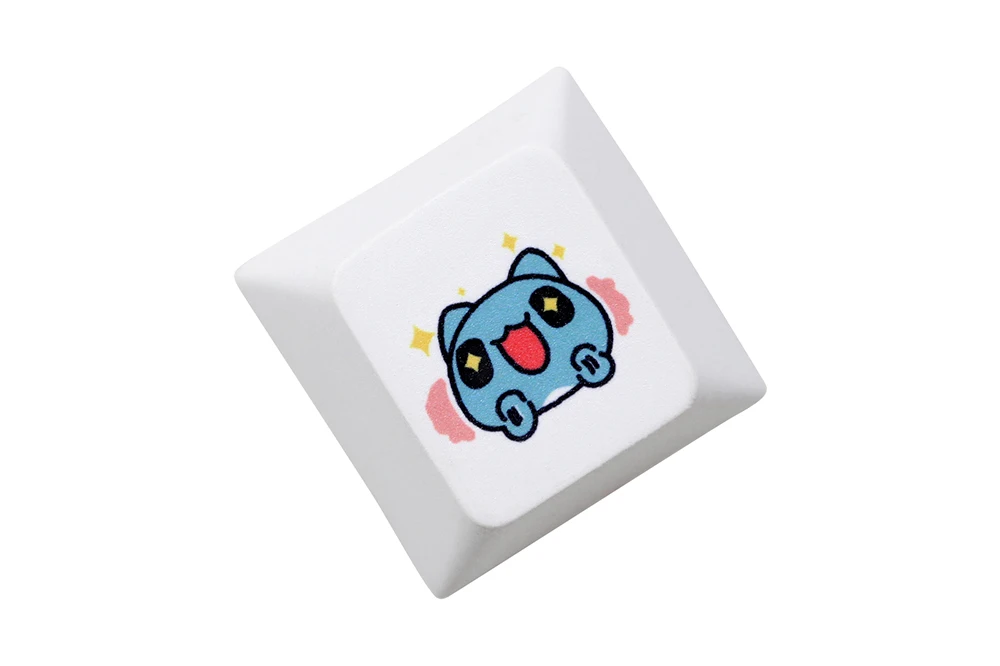 Keycap Meme Blue Cat para mx stem, teclas de subcama de tinte, teclados mecánicos para juegos, perfil de cereza divertido Kitty - imagen 3