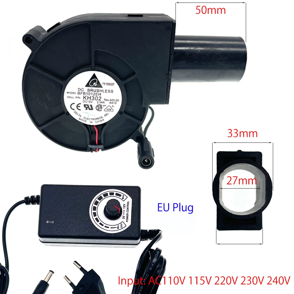 Ventilador para barbacoa Delta BFB1012EH ventilador PWM 9733 97x97x33mm 12V 2.94A gran flujo de aire 110V 220V AC ventilador alimentado controlador de velocidad Variable - imagen 4