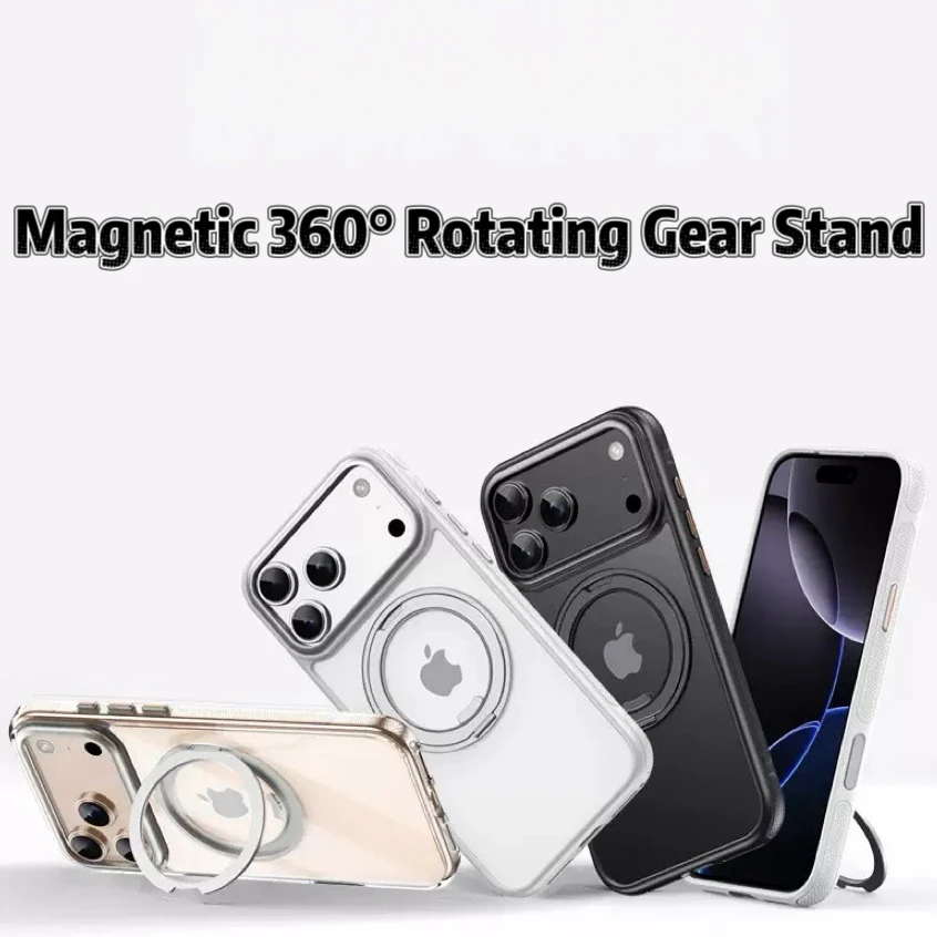 Para iPhone Serie 17: Funda Magnética para Teléfono con 360 °   Soporte de engranaje giratorio - imagen 5