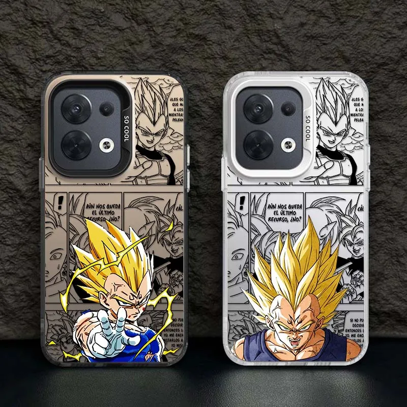 D-Dragon Ball Saiyan Vegeta para OPPO A98 A96 A95 A94 A79 A78 A77 A54 A55 funda de teléfono plateada colorida