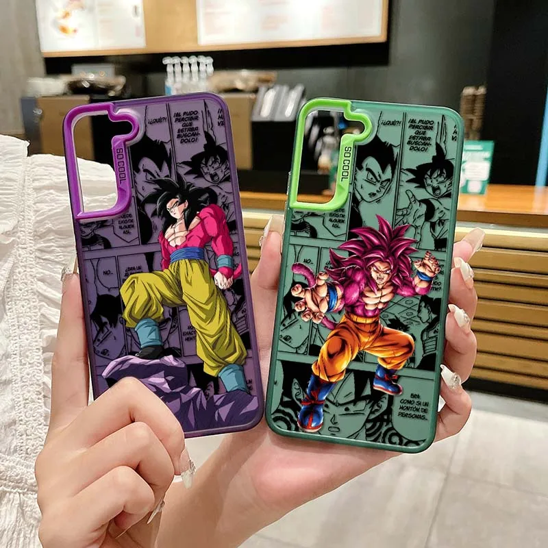 D-Dragon Ball Saiyan Goku funda de Anime para Samsung Galaxy A73 A71 A56 A54 A53 A52 A51 A35 funda de teléfono plateada colorida - imagen 2