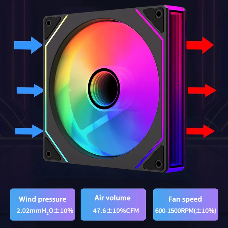 TEUCER Prism4 ventilador de avance/retroceso 140MM 5V 3PIN ARGB 12V 4PIN PWM 1500RPM rodamiento hidráulico diseño de alta presión de viento para jugadores - imagen 4