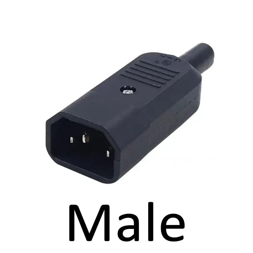 5 uds IEC320 10A 250V negro macho hembra conector de clavija recable C13 C14 enchufe recargable Konektor 3 pines toma de CA - imagen 5