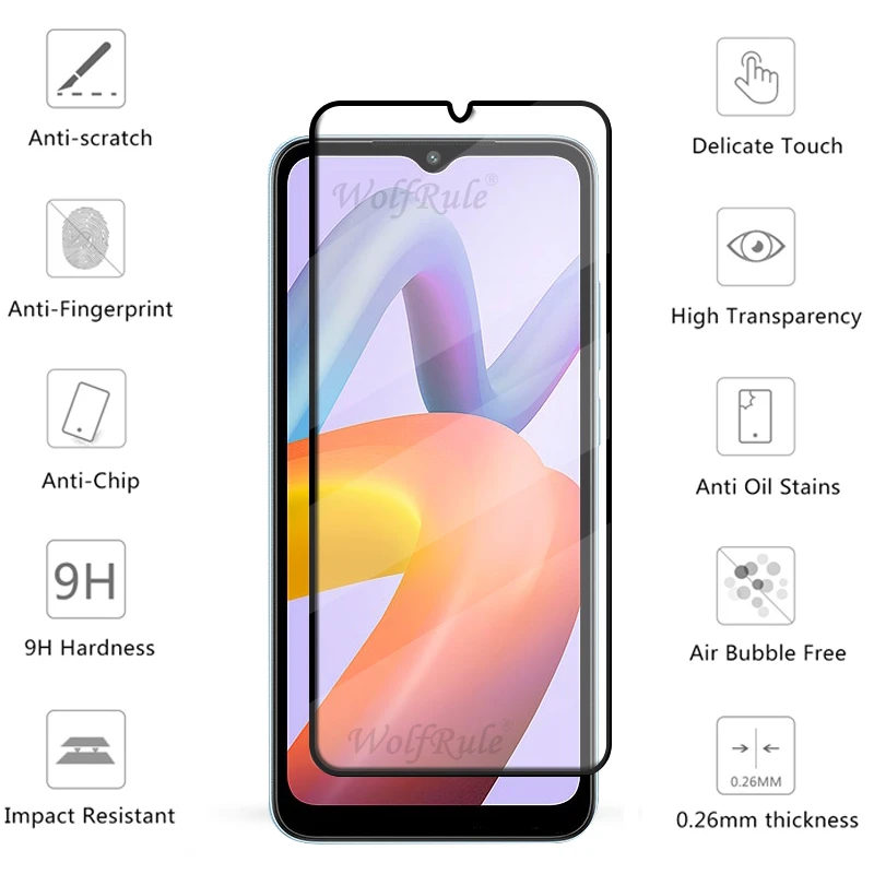 4 en 1 para Redmi A2 vidrio para Xiaomi Redmi A2 cubierta completa 9H HD película protectora Protector de pantalla para Redmi A 2 A2 Plus lente de cristal - imagen 2