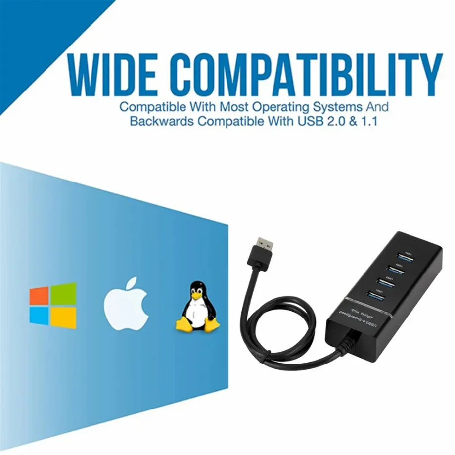 PzzPss-concentrador de red USB 4 en 1 para ordenador, adaptador divisor de velocidad rápida, 4 puertos, 2,0, 3,0 - imagen 4