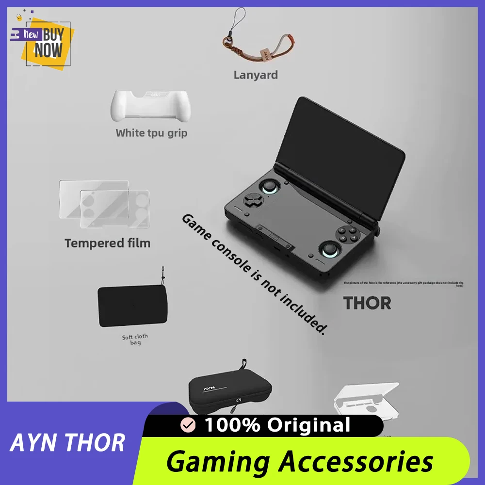 AYN THOR Protective Case Dual Screen Flip Up Handheld Device Gaming Accessories Storage Bag Lanyard Soft Bag For AYN THOR Gifts