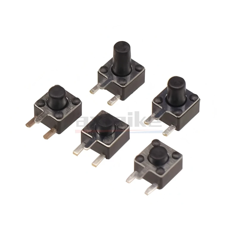 100 Uds 4,5 × 4,5 interruptor de presión lateral 3 pines 4,5*4,5*3,8/4,3/5/6/7/8mm Micro interruptor táctil 50mA 12V DC interruptor de alimentación Horizontal - imagen 5