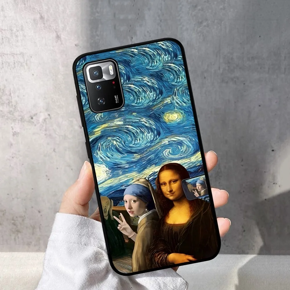 Funda de teléfono divertida de arte Mona Lisa para Redmi Note 4X5 A 6 7 8 T 9 9S 10 11S 11Epro Poco M3 Pro - imagen 2