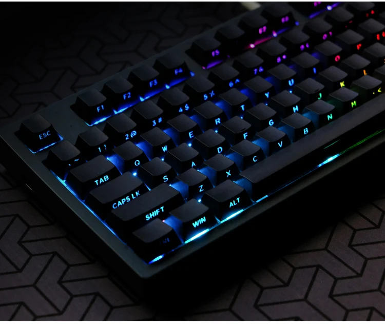 Teclas retroiluminadas laterales negras de 130 teclas, teclas PBT de perfil OEM para teclado mecánico MX Switch 61/104/68/87/98 ISO