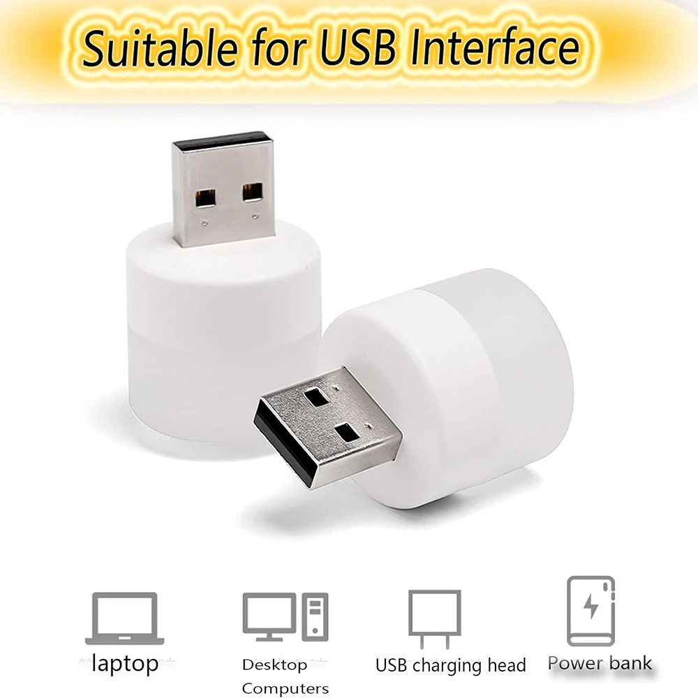 1/3/5/10 Uds. Luz nocturna USB bombilla LED enchufable blanca cálida luz portátil para el ambiente del hogar luz nocturna de lectura de ahorro de energía - imagen 4