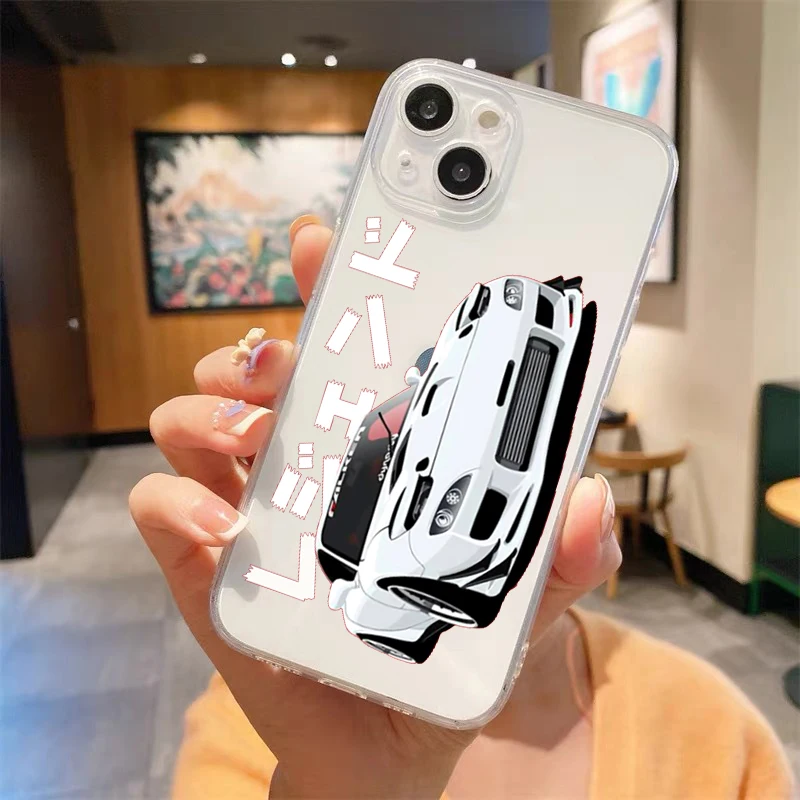 JDM Tokyo Drift Sports Car funda de teléfono transparente a prueba de golpes para iPhone 14, 15, 16, 13, 12, 11 Pro Max, 7, 8 Plus, X, XR, XS, Max, SE - imagen 2