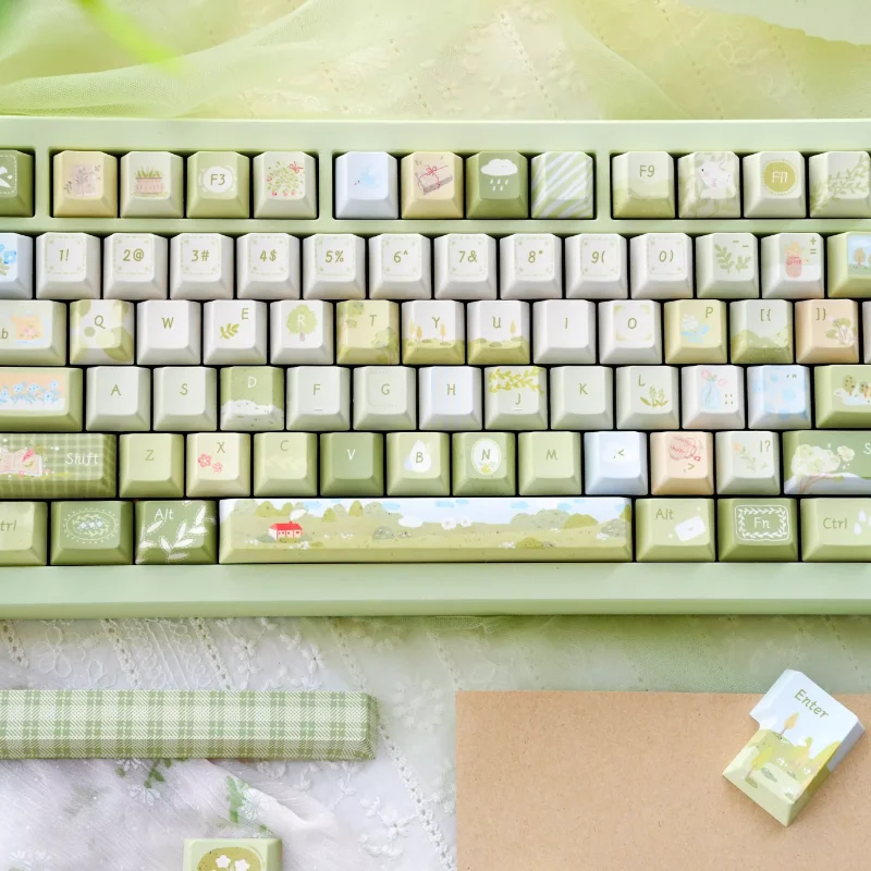 Juego de teclas con tema Pasture de verano, sublimación PBT, teclas personalizadas, accesorios para teclado mecánico - imagen 2