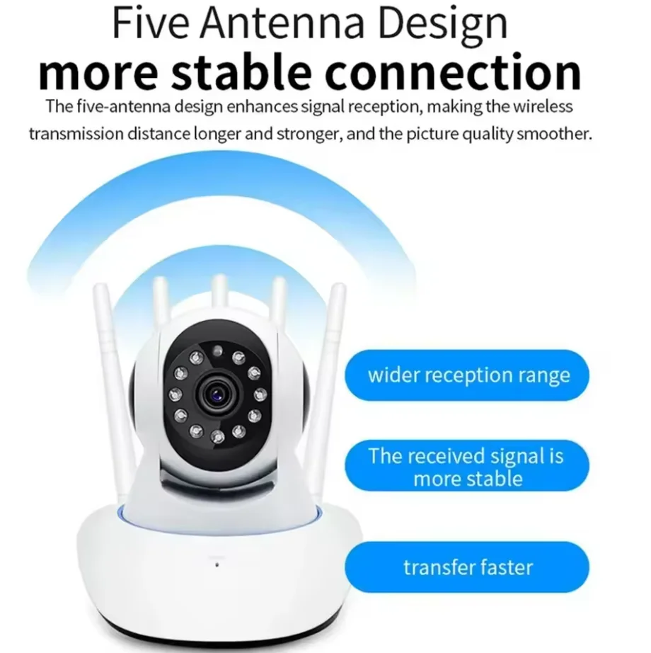5 antenas Cámara WiFI a todo color HD Protección de seguridad para el hogar 360 ° Monitor de bebé con cámara web de vigilancia de señal fuerte - imagen 4