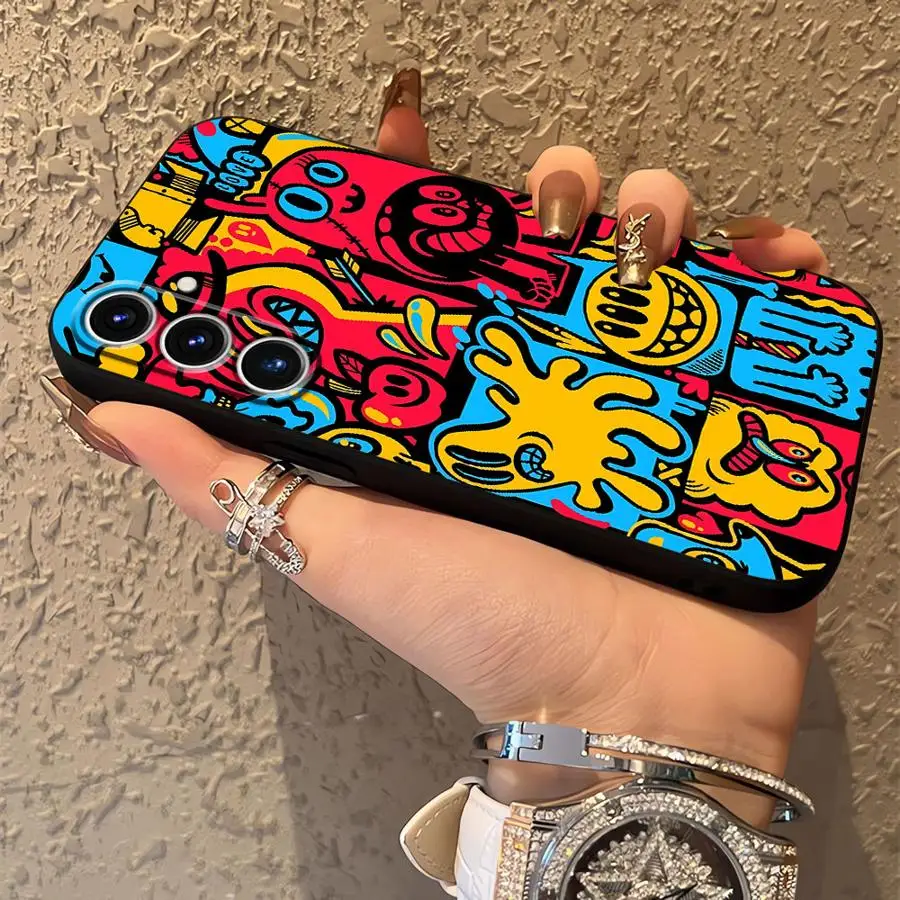 Monster Graffiti Cool funda para Samsung Galaxy A26 A72 A25 A71 A36 A35 A32 A22 A52 A51 A73 A24 A55 A41 A23 A53 teléfono suave negro - imagen 4