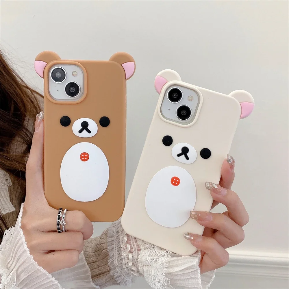 Funda Silicona iPhone Pro Max Orejas 3D Rosa Antigolpes
